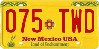 NM license plate 075TWD