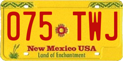 NM license plate 075TWJ