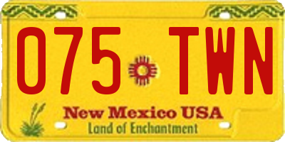 NM license plate 075TWN