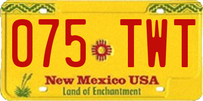 NM license plate 075TWT