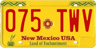 NM license plate 075TWV
