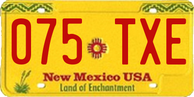 NM license plate 075TXE