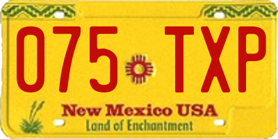 NM license plate 075TXP