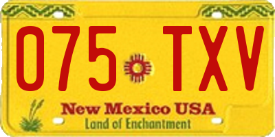 NM license plate 075TXV