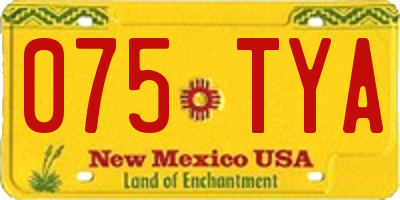 NM license plate 075TYA