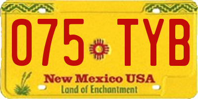 NM license plate 075TYB