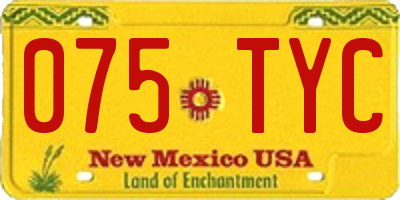 NM license plate 075TYC