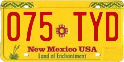 NM license plate 075TYD