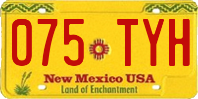 NM license plate 075TYH