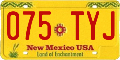 NM license plate 075TYJ