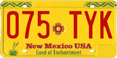 NM license plate 075TYK