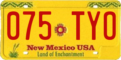 NM license plate 075TYO