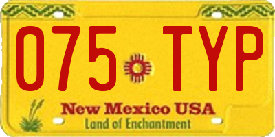 NM license plate 075TYP