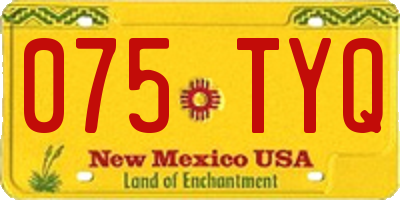 NM license plate 075TYQ