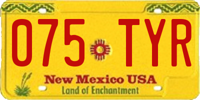 NM license plate 075TYR