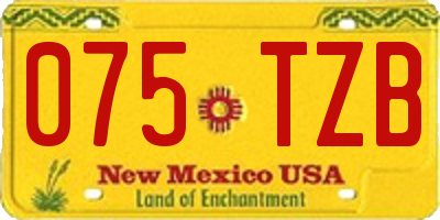 NM license plate 075TZB