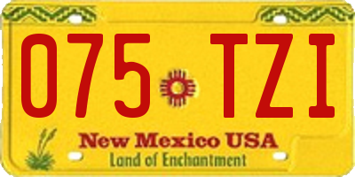 NM license plate 075TZI