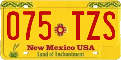NM license plate 075TZS