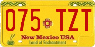 NM license plate 075TZT