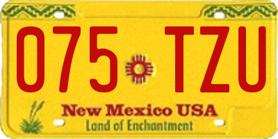 NM license plate 075TZU