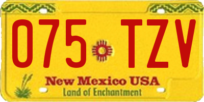 NM license plate 075TZV