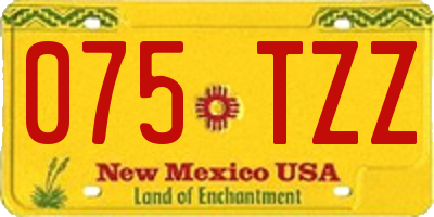 NM license plate 075TZZ