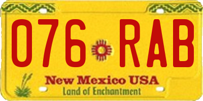 NM license plate 076RAB