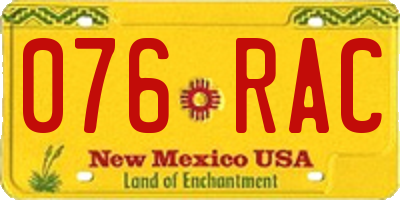 NM license plate 076RAC