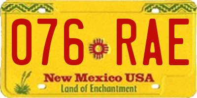 NM license plate 076RAE