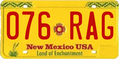 NM license plate 076RAG