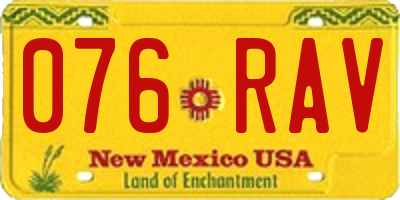 NM license plate 076RAV