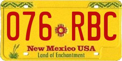 NM license plate 076RBC