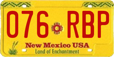 NM license plate 076RBP