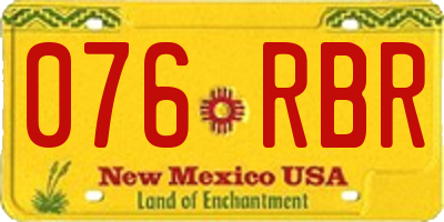 NM license plate 076RBR