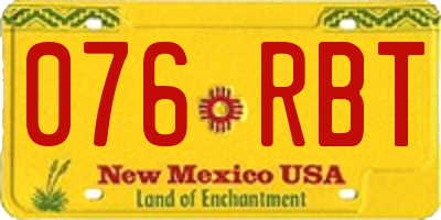 NM license plate 076RBT