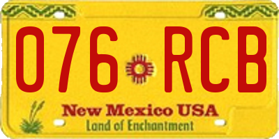 NM license plate 076RCB