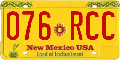 NM license plate 076RCC