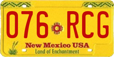 NM license plate 076RCG