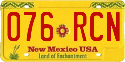 NM license plate 076RCN