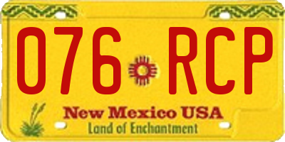 NM license plate 076RCP