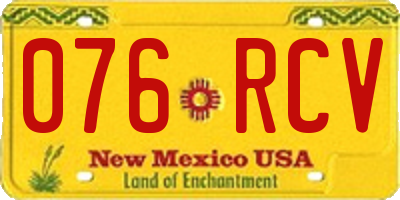 NM license plate 076RCV