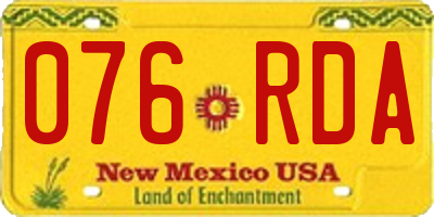 NM license plate 076RDA