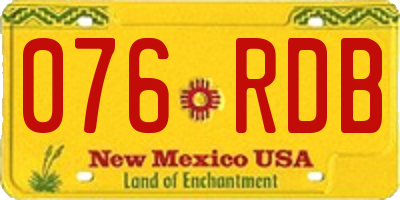 NM license plate 076RDB