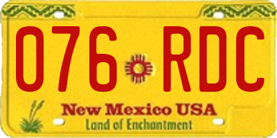 NM license plate 076RDC