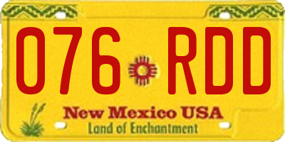 NM license plate 076RDD