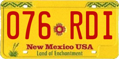 NM license plate 076RDI