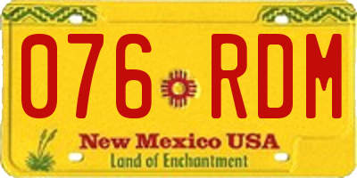 NM license plate 076RDM