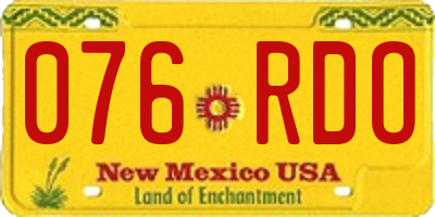NM license plate 076RDO