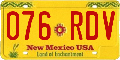 NM license plate 076RDV