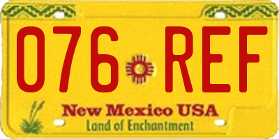 NM license plate 076REF